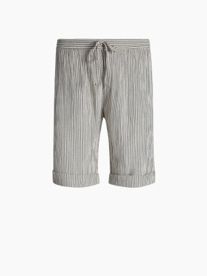 Men's Crinkle Striped Linen Shorts