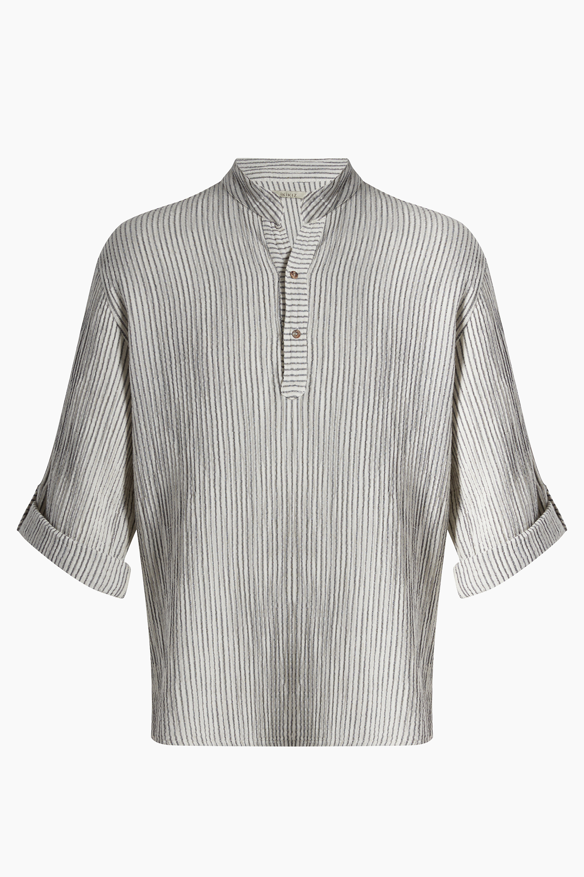 Men's Crinkle Striped Linen Shirt