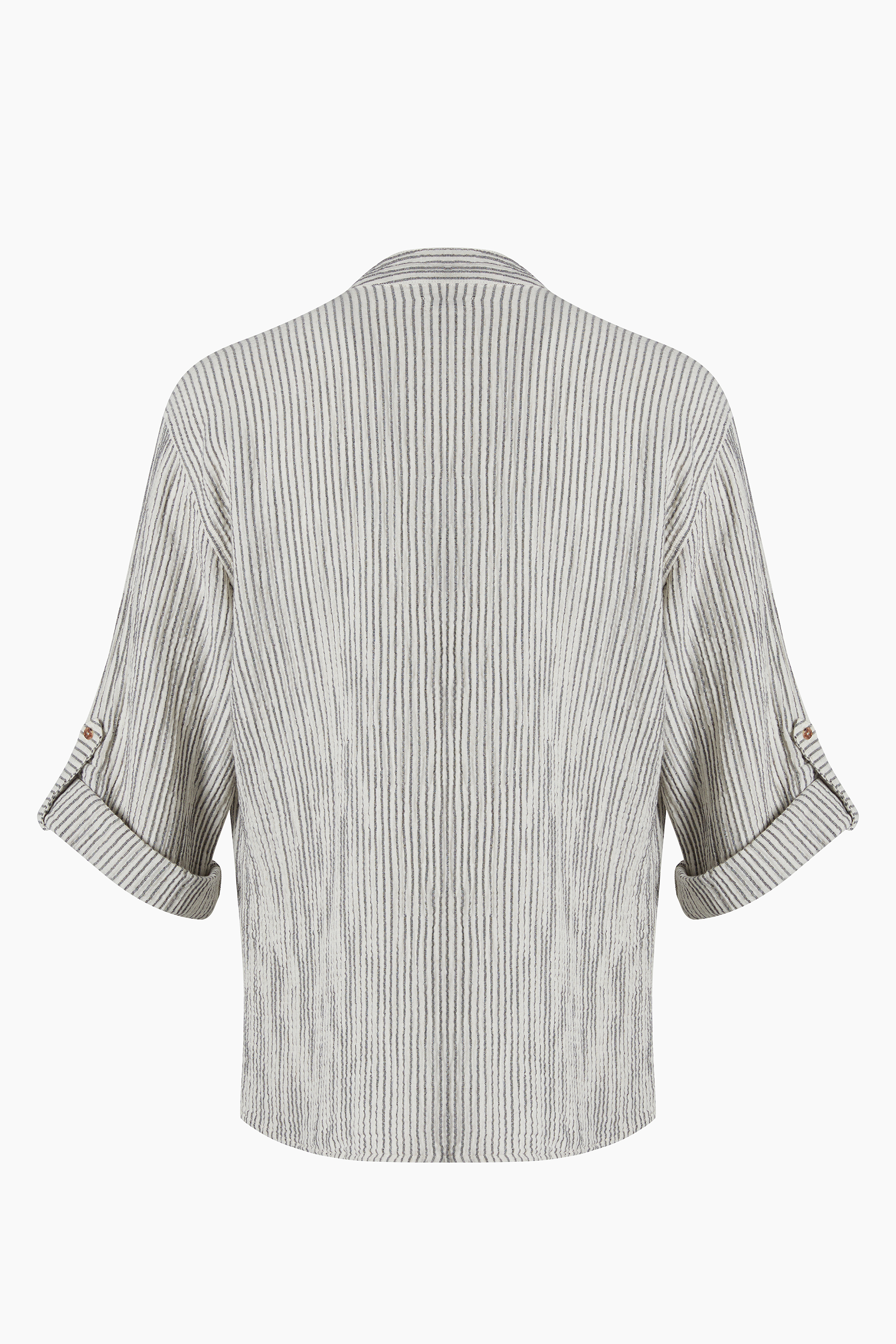 Men's Crinkle Striped Linen Shirt