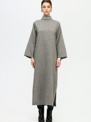 Grey High Neck Dress