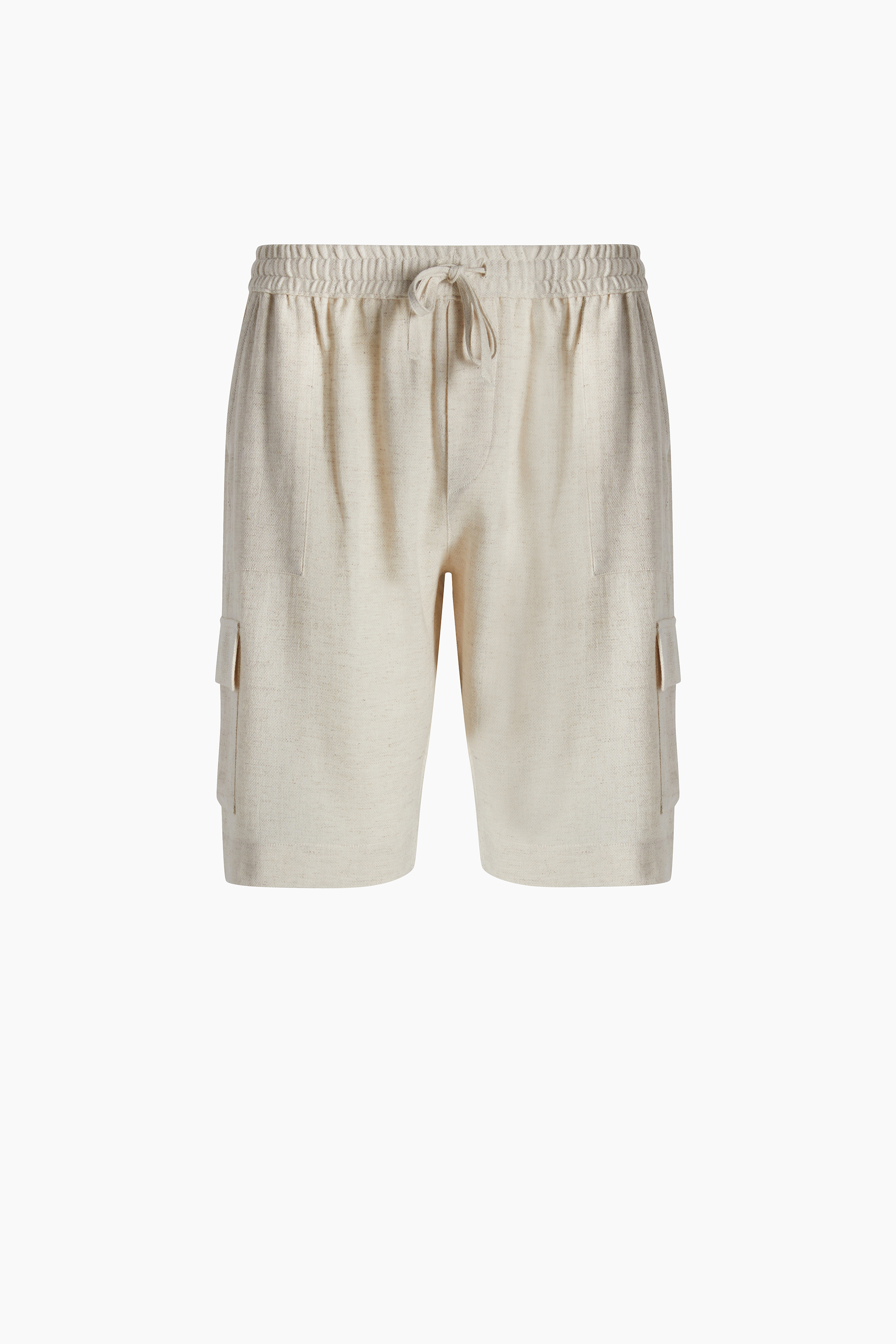 Men's Linen Natural Cargo Shorts