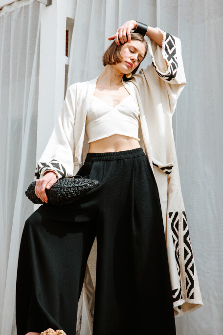 Cotton Black Palazzo Pants