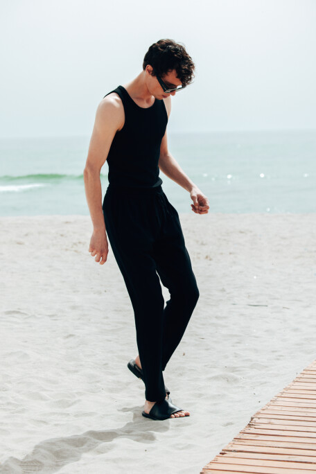 Men's Cotton Black Pants
