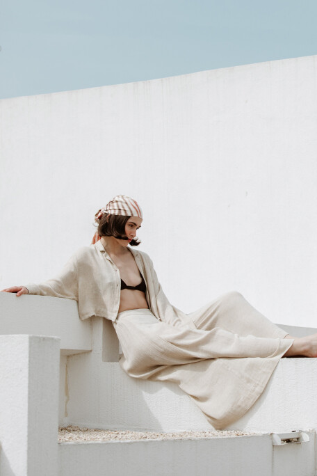 Linen Short Crop Shirt