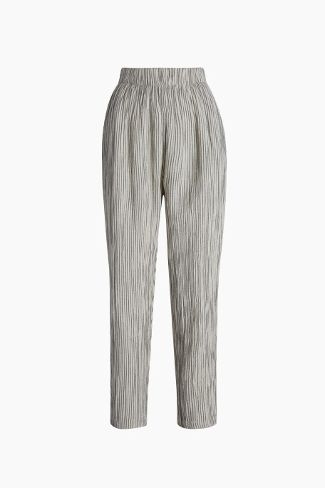 Crinkle Striped Linen Slouchy Pants