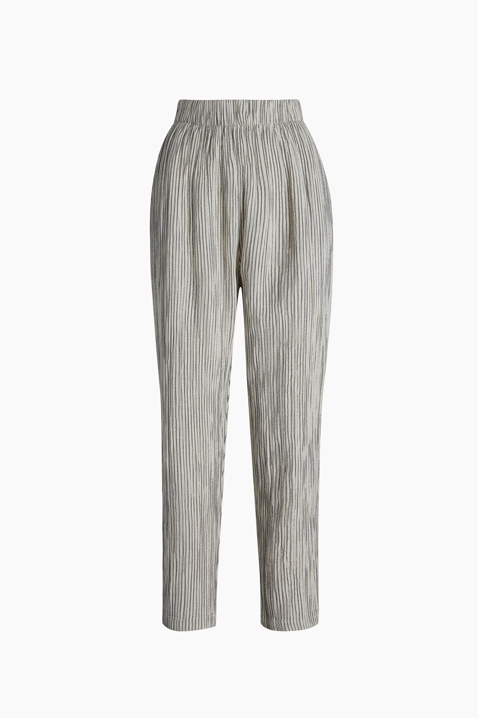 Crinkle Striped Linen Slouchy Pants