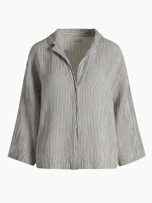 Crinkle Striped Linen Shirts