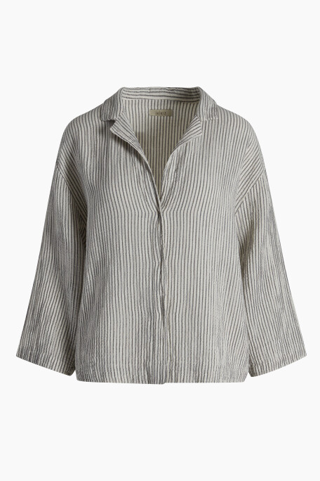 Crinkle Striped Linen Shirts