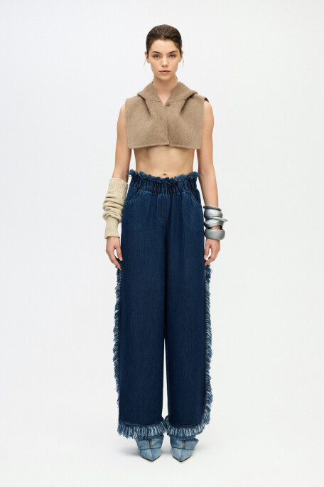 Denim Slit Pants