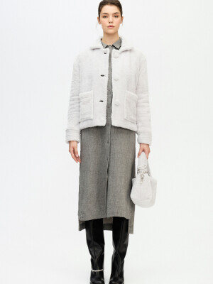 Grey Sherpa Short Jacket