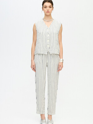 Striped Textured Waistcoat