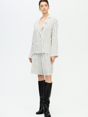 Striped Textured Shorts