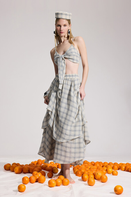 Grey Checkered Skirt