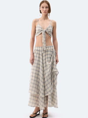 Grey Checkered Skirt