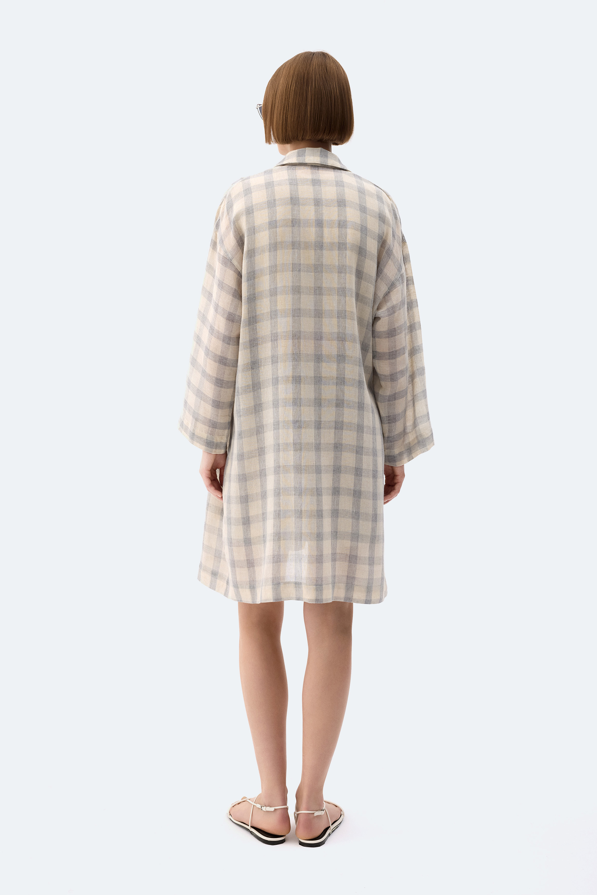 Grey Checkered Kimono